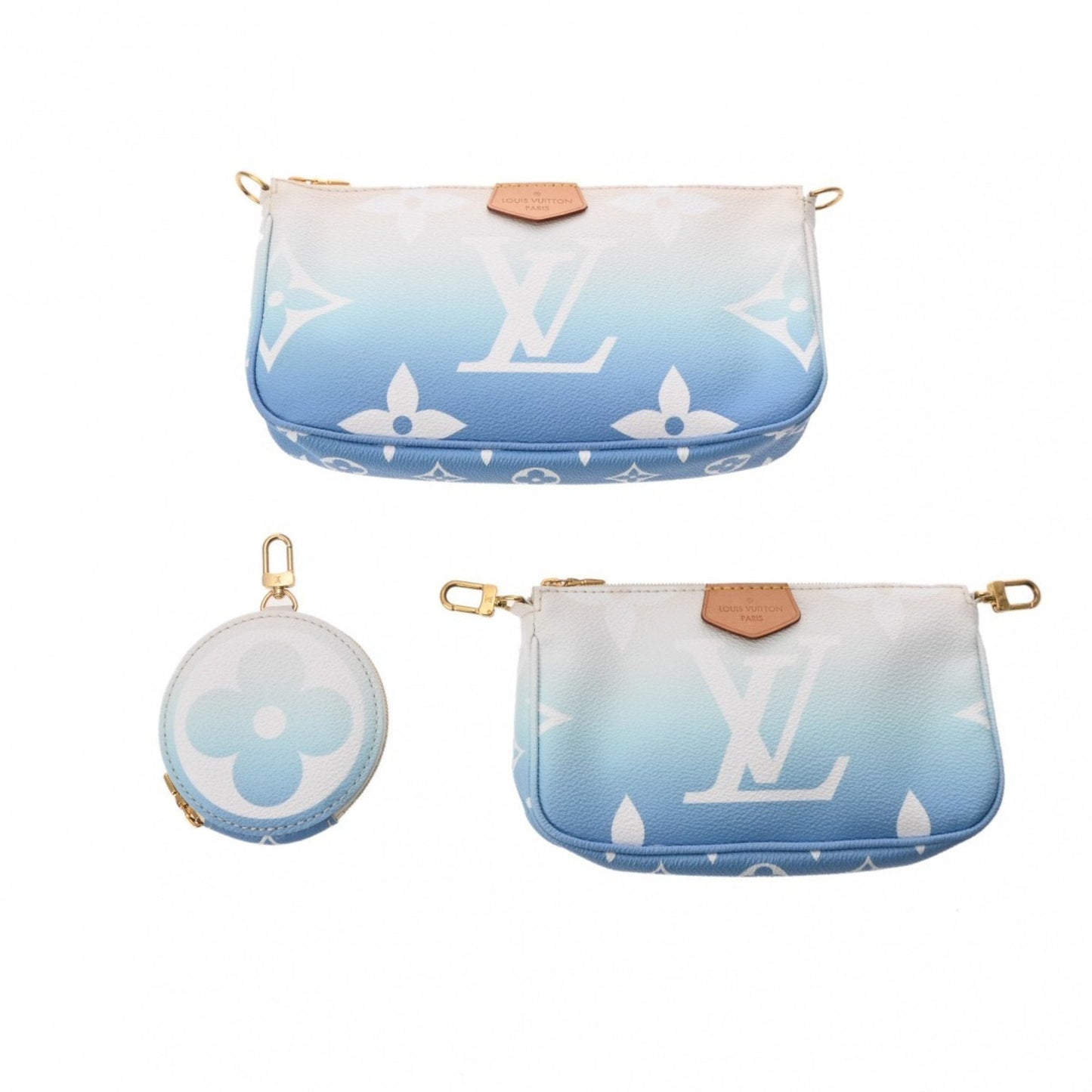 Louis Vuitton Blue White Monogram Pochette Shoulder Bag