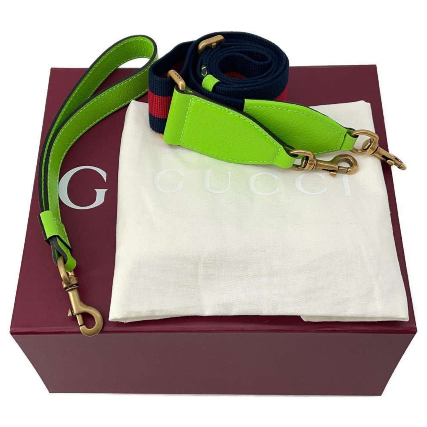 Gucci Beige Green Gg Supreme Leather Clutch Bag Shoulder Bag