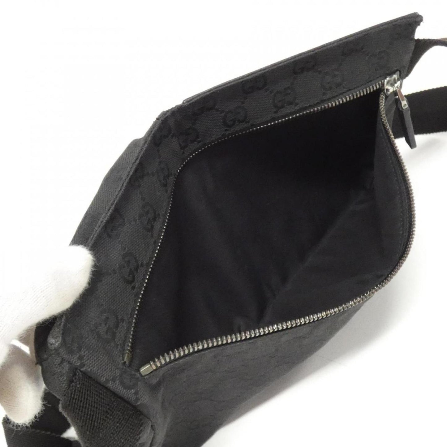 Gucci Black Gg Canvas Fanny Pack