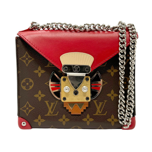 Louis Vuitton Brown Red Color Monogram Leather Pochette Shoulder Bag ()