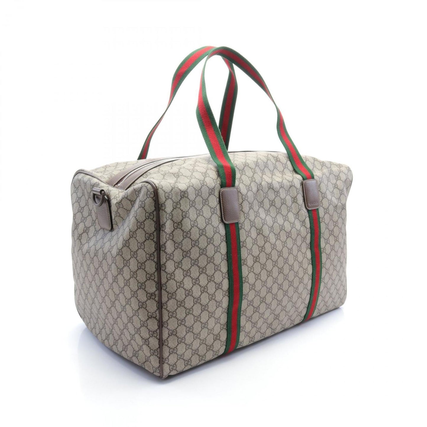Gucci Beige Brown Multi-Color Pvc Coated Canvas Leather Boston Bag