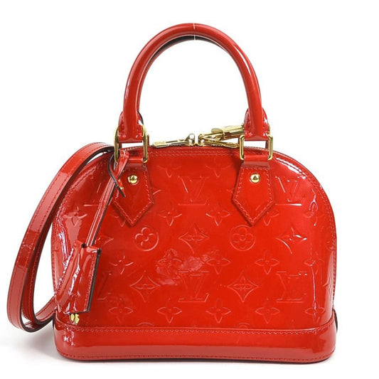 Louis Vuitton Red Color Patent Leather Handbag Shoulder Bag ()