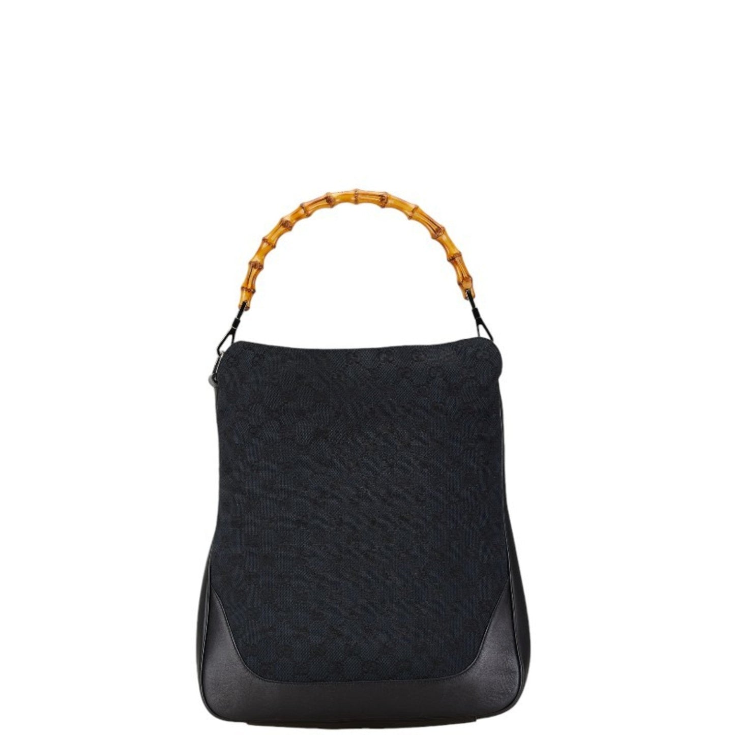 Gucci Black Canvas Leather Handbag Shoulder Bag