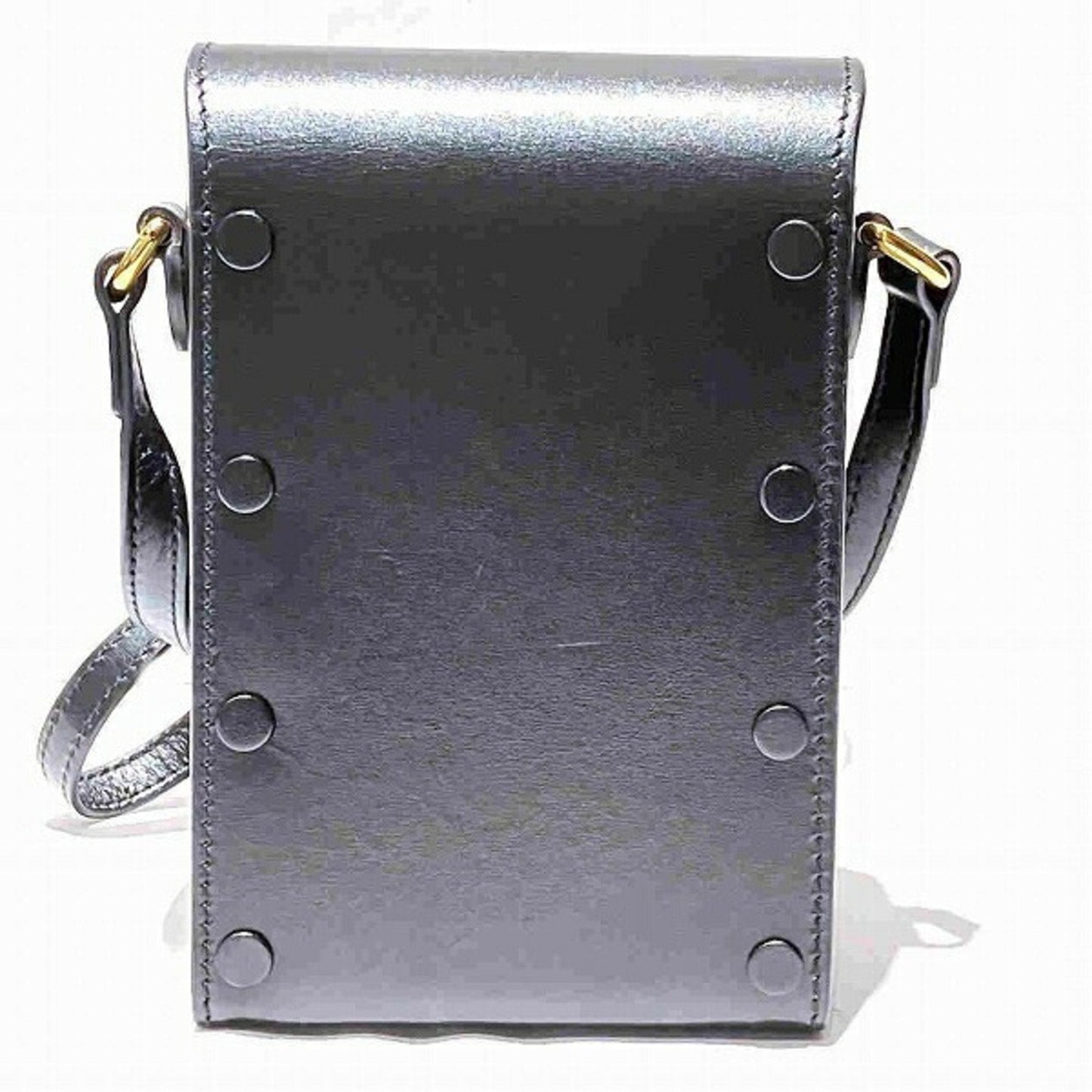 Gucci Black Gold Leather Shoulder Bag