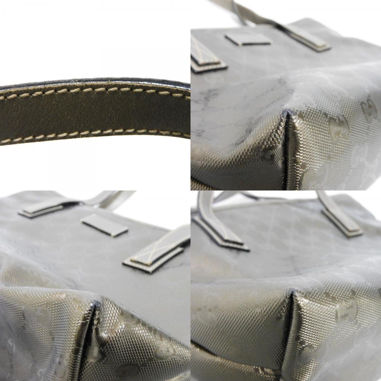 Gucci Gold Khaki Gg Imprimé Canvas Shoulder Bag Tote Bag