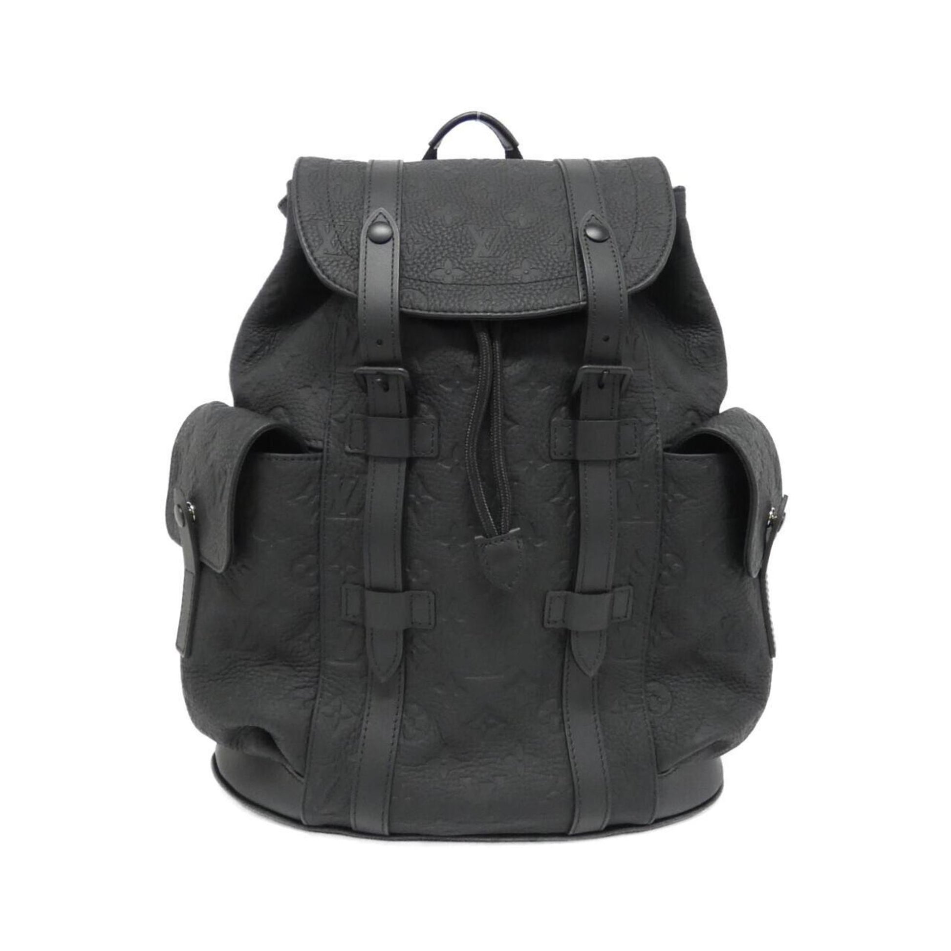 Louis Vuitton Black Leather Backpack ()