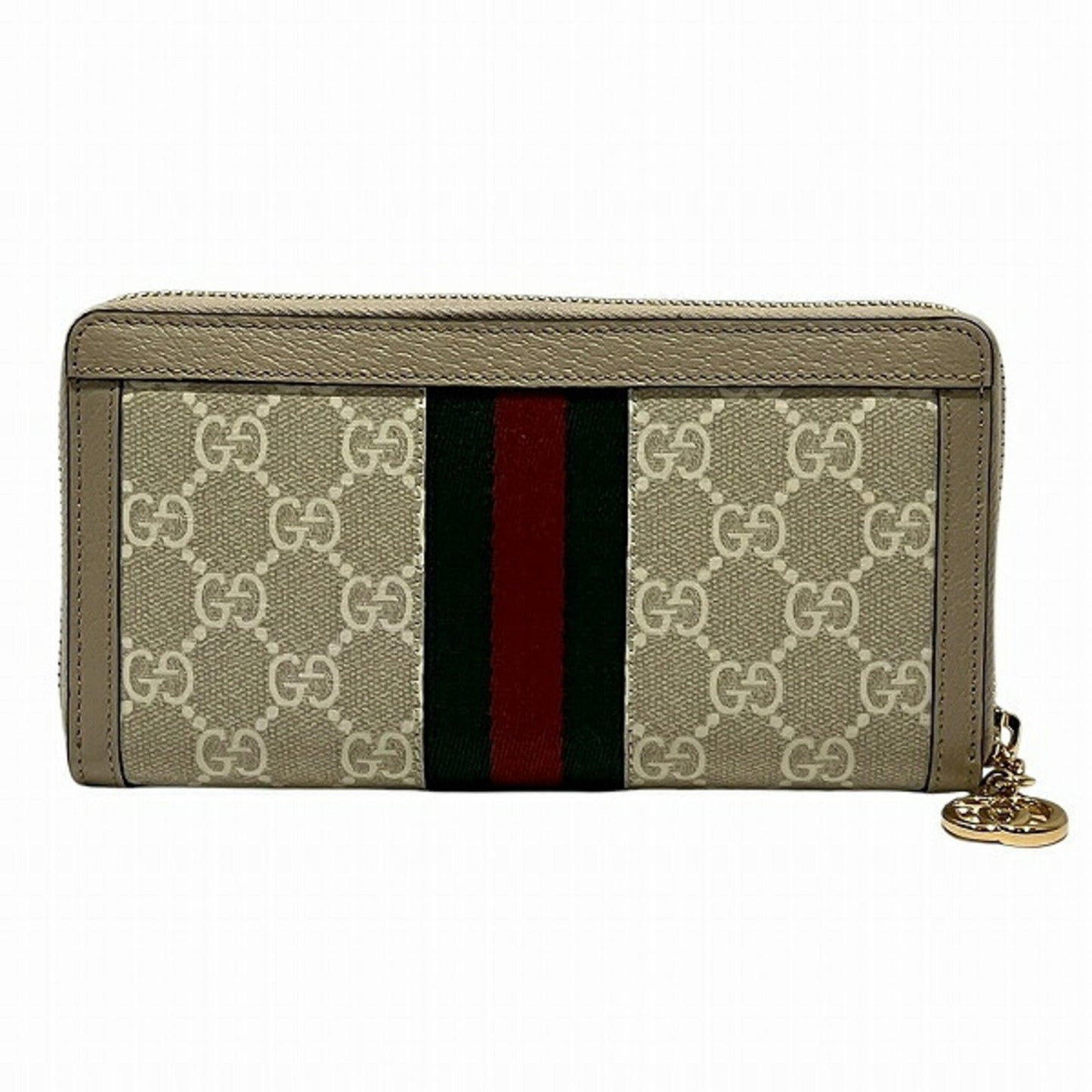 Gucci Beige White Gg Supreme Canvas Leather Long Wallet (Bi-Fold)