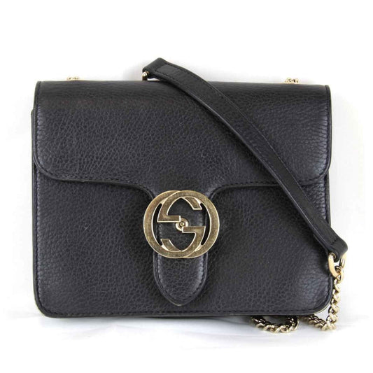 Gucci Black Leather Shoulder Bag ()