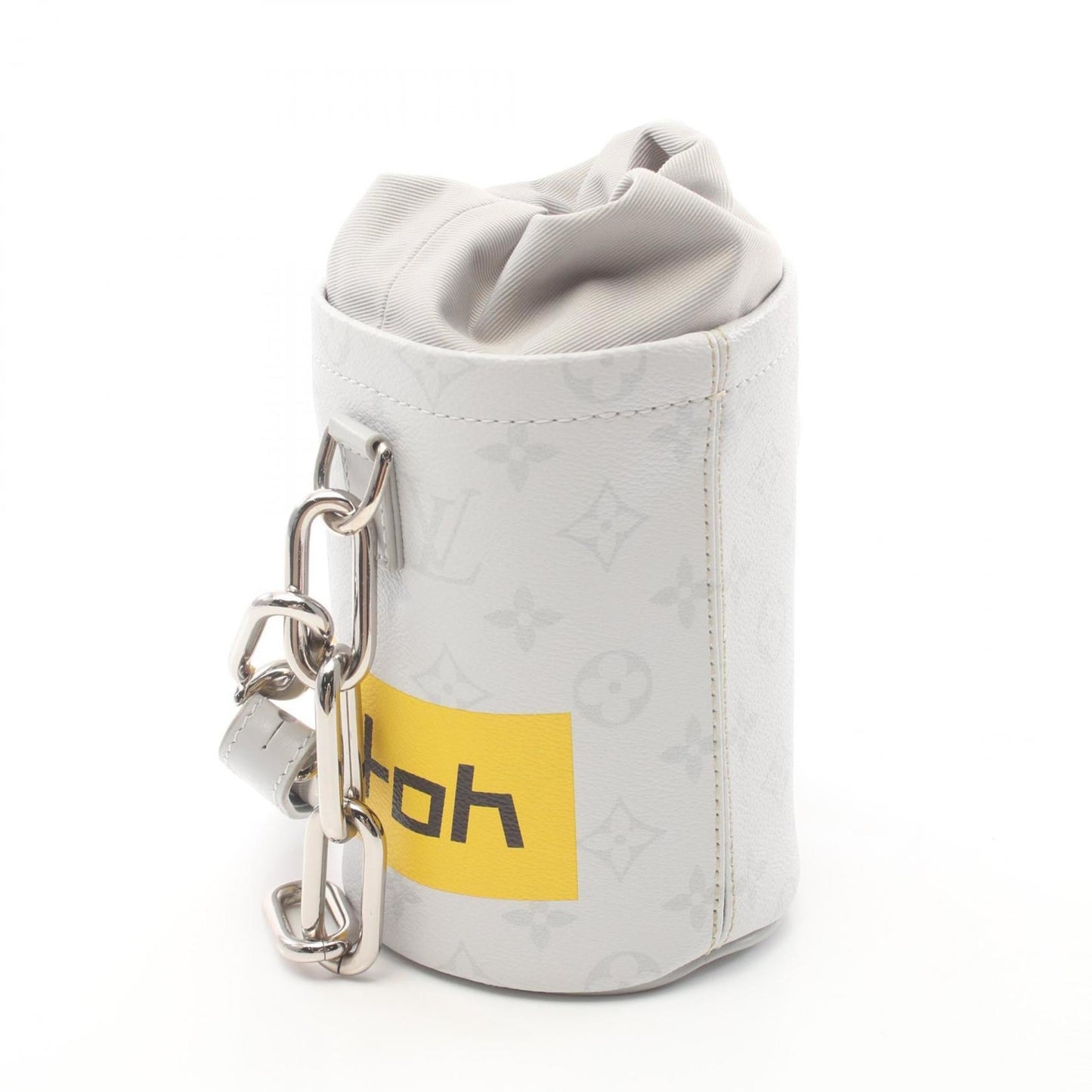 Louis Vuitton Gray White Coated Canvas Leather Shoulder Bag