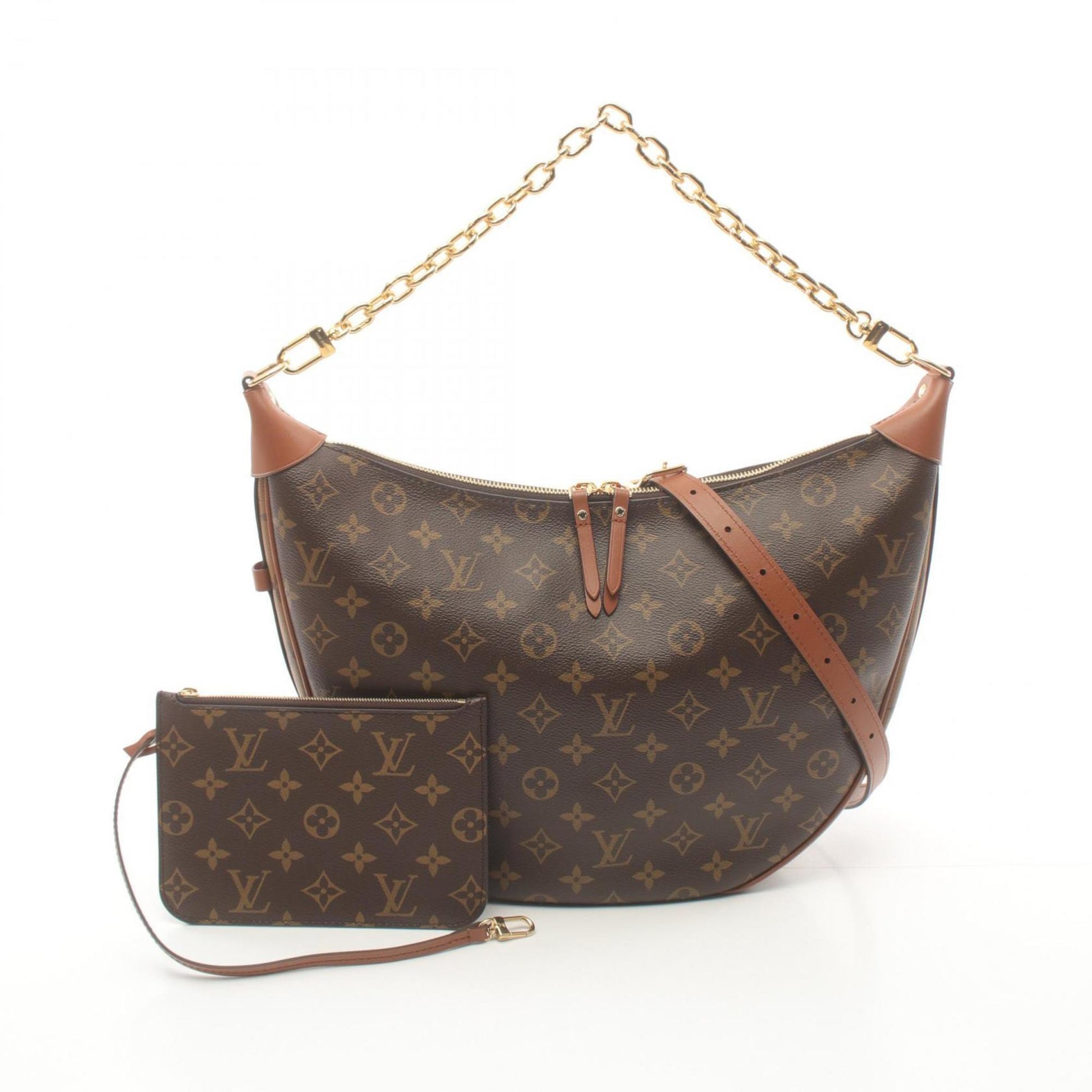 Louis Vuitton Brown Coated Canvas Shoulder Bag ()
