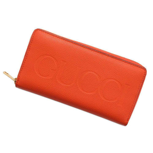 Gucci Orange Leather Long Wallet (Bi-Fold)