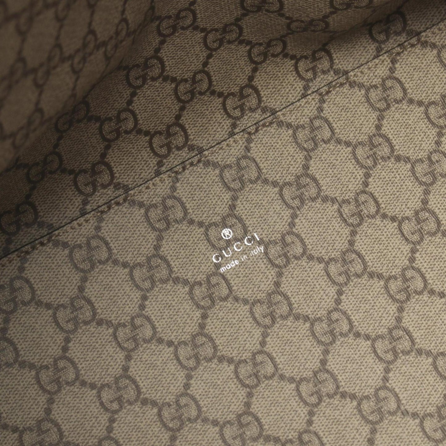Gucci Beige Brown Canvas Leather Tote Bag