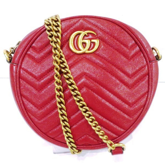 Gucci Red Color Leather Shoulder Bag ()