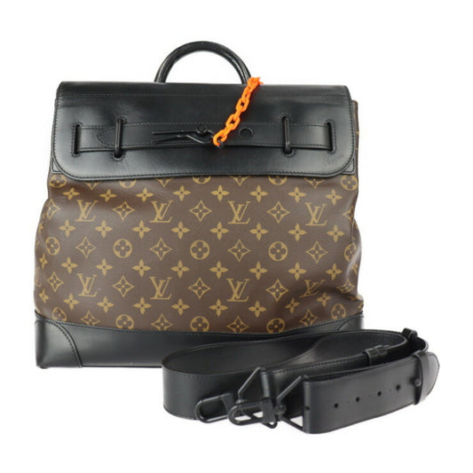 Louis Vuitton Black Brown Monogram Canvas Leather Handbag Shoulder Bag Tote Bag ()