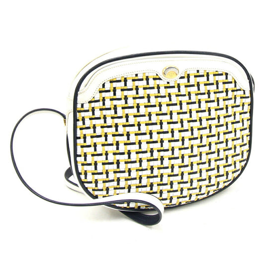 Gucci Navy White Yellow Leather Pochette Shoulder Bag ()