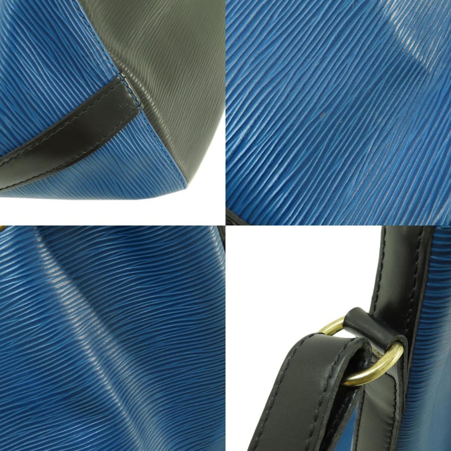 Louis Vuitton Black Blue Epi Leather Shoulder Bag