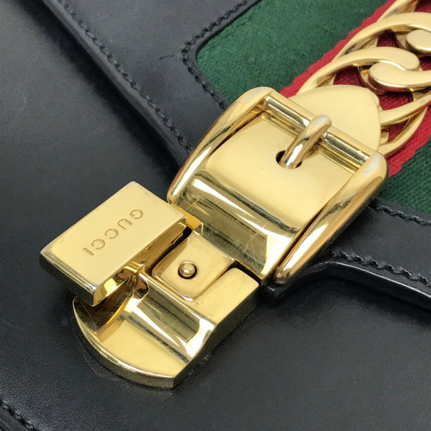 Gucci Black Leather Handbag Shoulder Bag