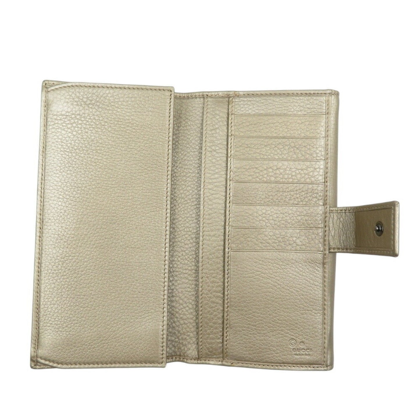 Gucci Champagne Leather Long Wallet (Bi-Fold)