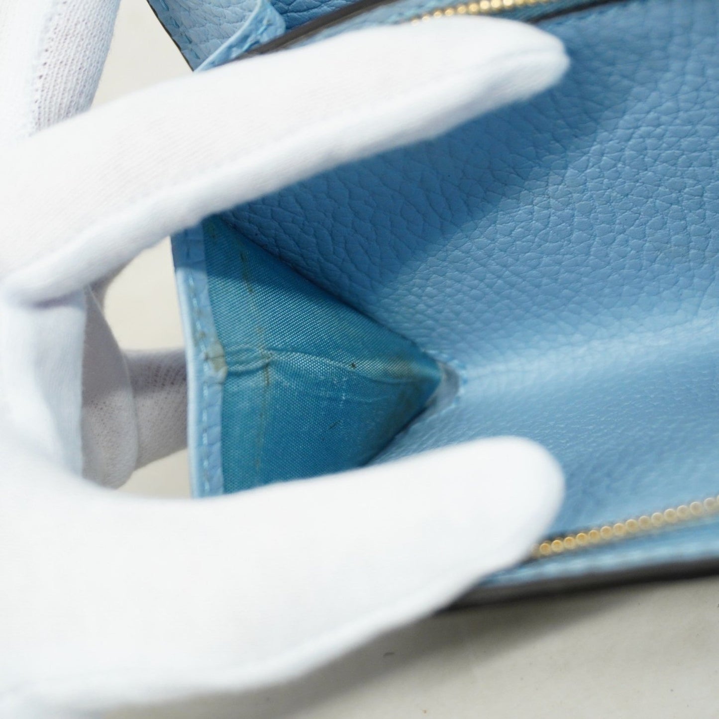 Gucci Blue Brown Pvc Leather Wallet (Tri-Fold)