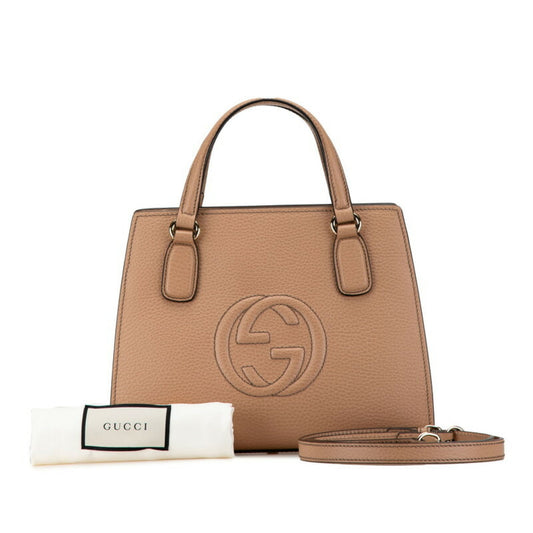 Gucci Soho Beige Leather Handbag Shoulder Bag ()