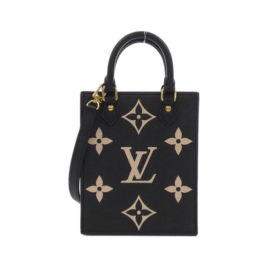 Louis Vuitton Beige Black Leather Shoulder Bag ()