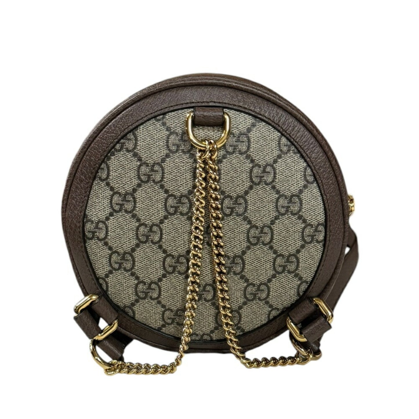 Gucci Beige Brown Gg Supreme Leather Backpack