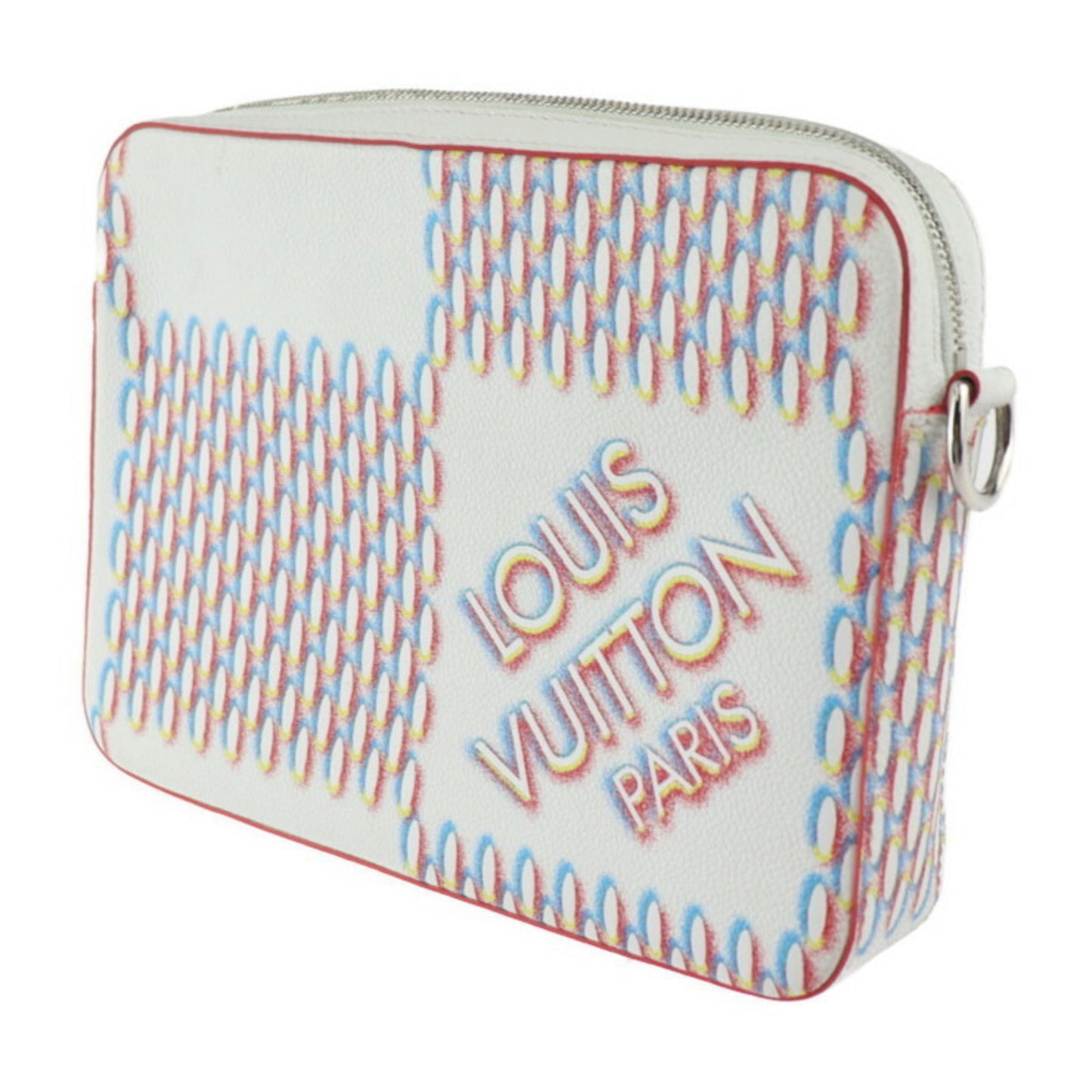 Louis Vuitton Blanc Multi-Color White Leather Shoulder Bag