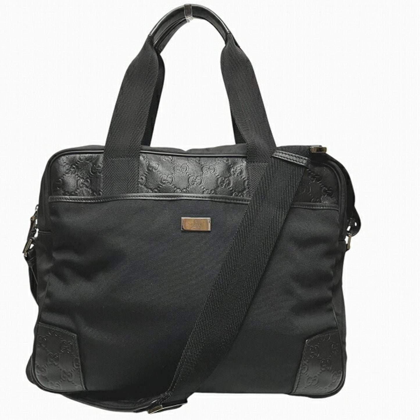 Gucci Black Nylon Leather Shoulder Bag ()