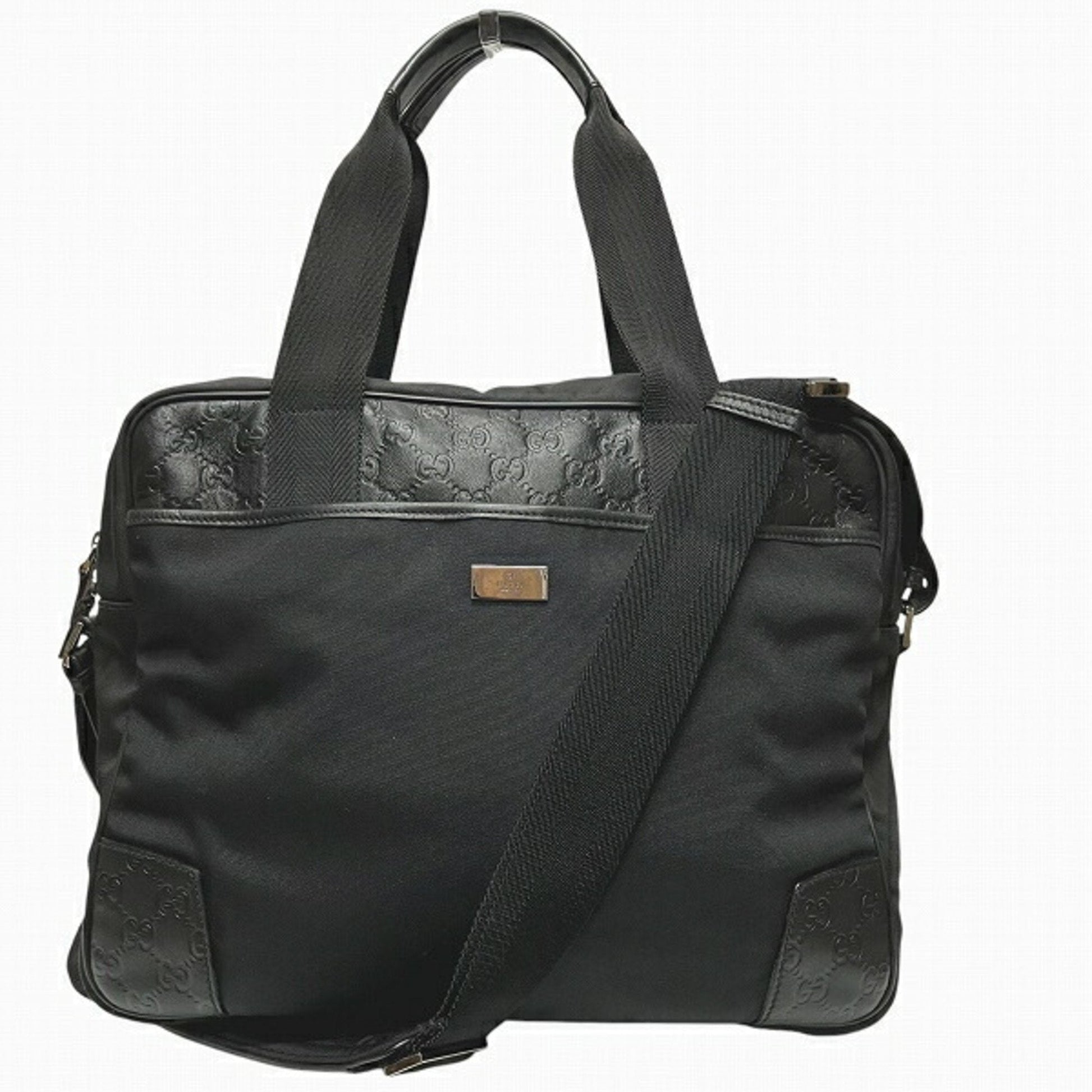 Gucci Black Nylon Leather Shoulder Bag ()