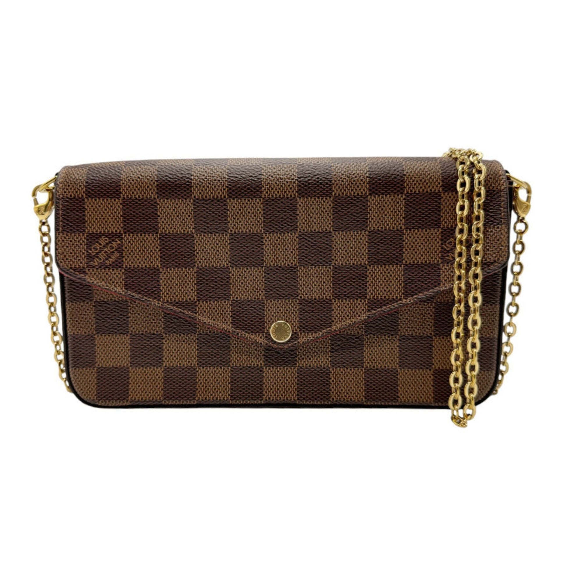 Louis Vuitton Ebene Damier Canvas Clutch Bag Pochette Shoulder Bag ()