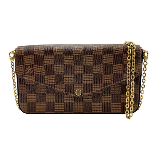 Louis Vuitton Ebene Damier Canvas Clutch Bag Pochette Shoulder Bag ()
