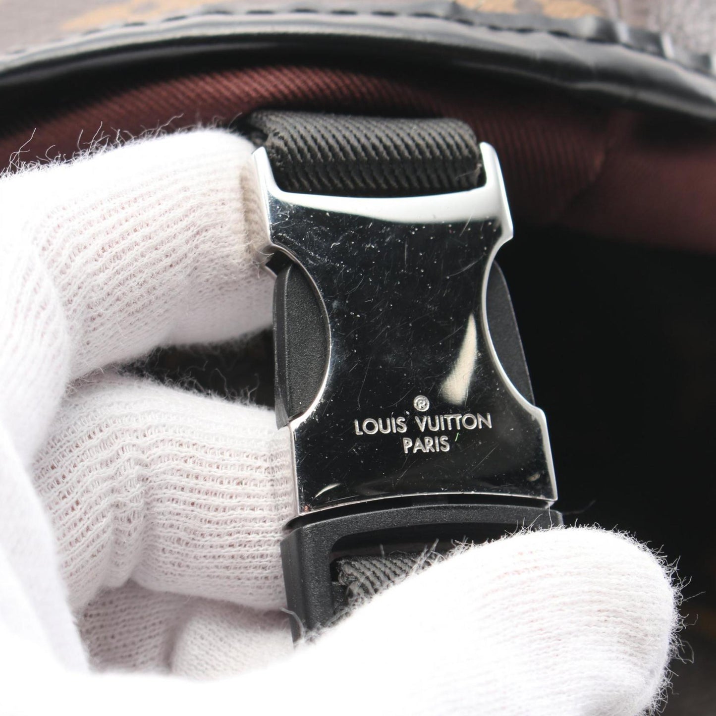 Louis Vuitton Black Brown Coated Canvas Leather Backpack
