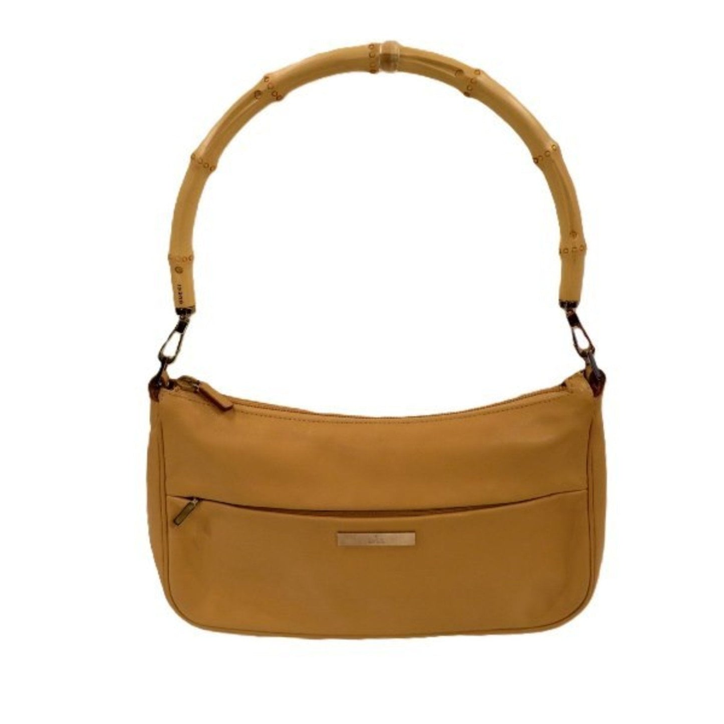 Gucci Bamboo Beige Leather Handbag ()