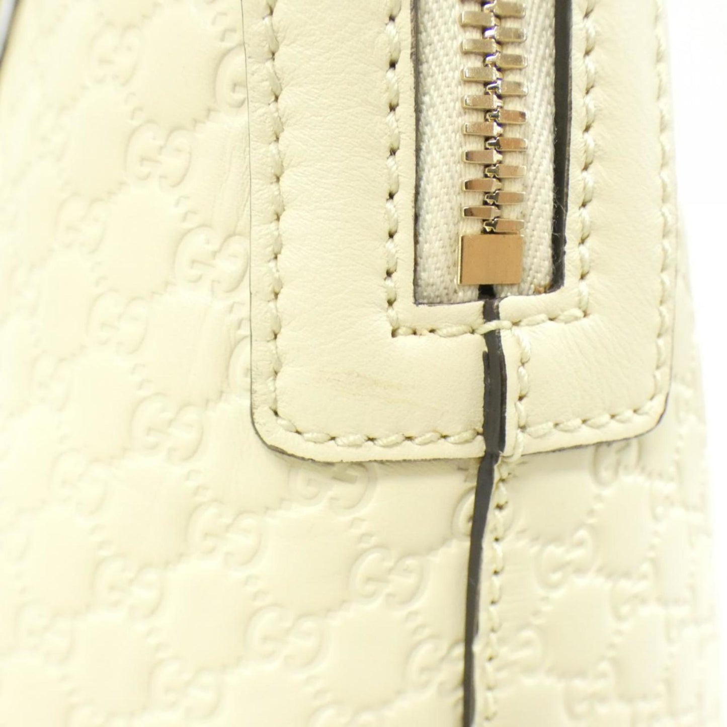 Gucci Ivory Micro Gg Leather Handbag