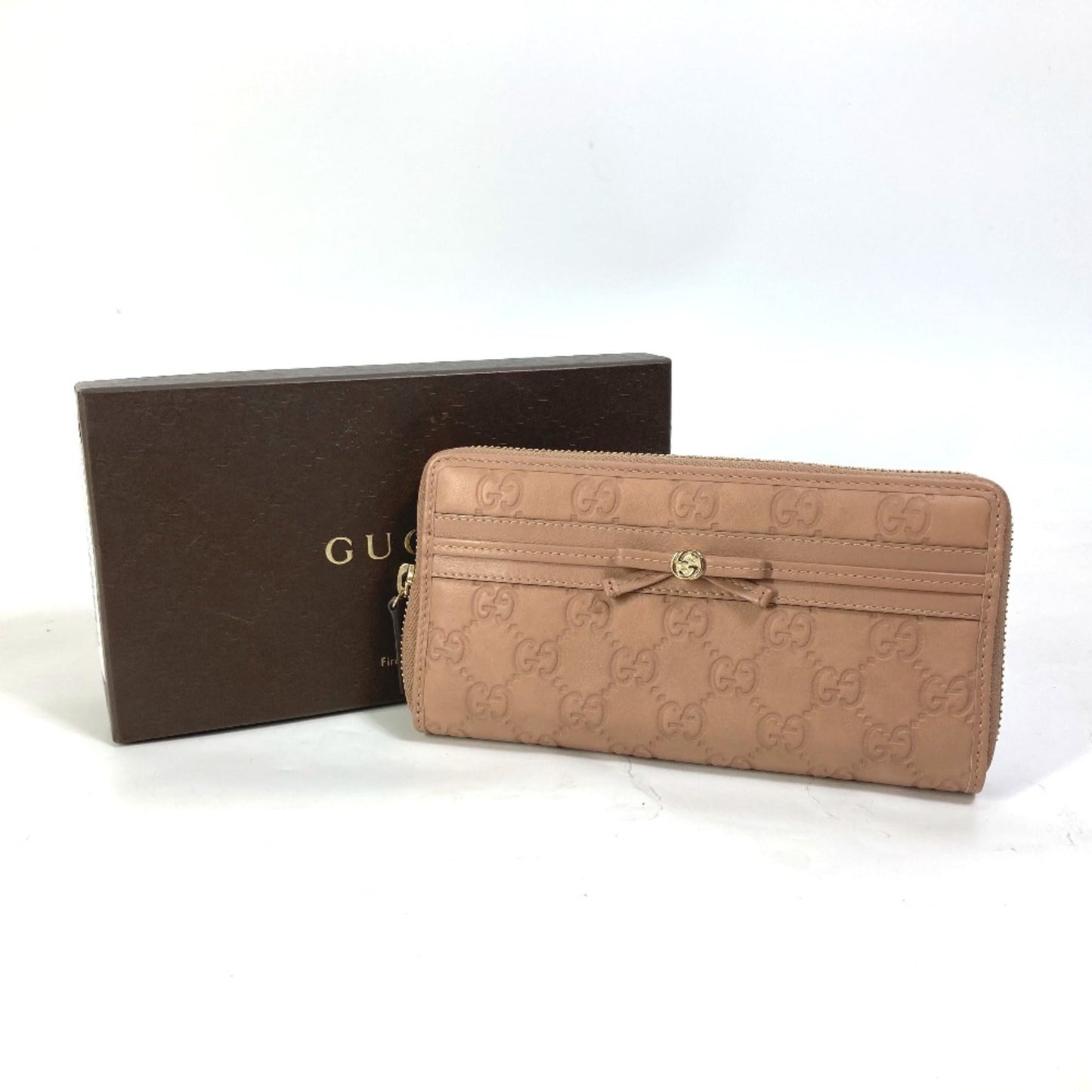 Gucci Pink Leather Long Wallet (Bi-Fold)