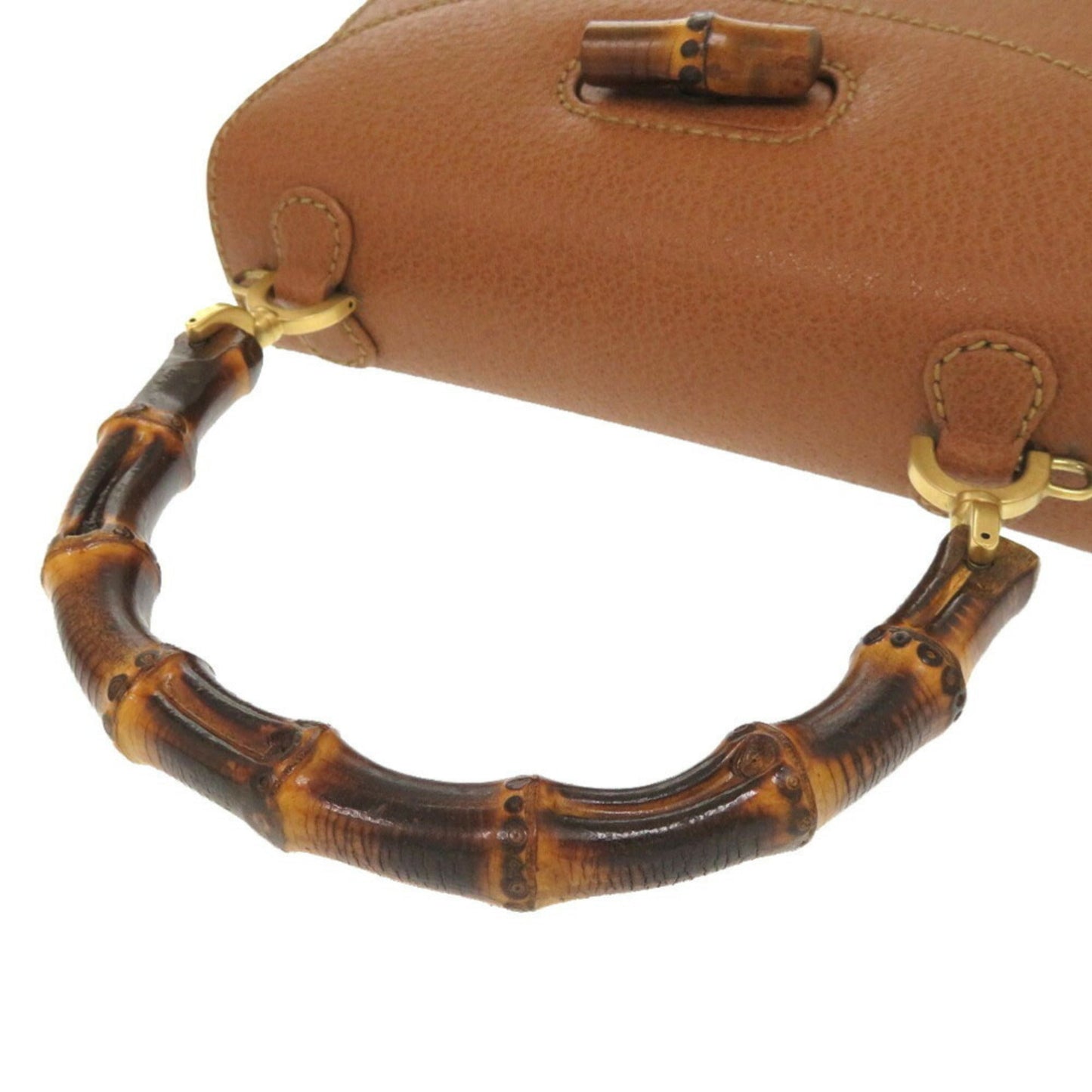 Gucci Brown Bamboo Leather Handbag