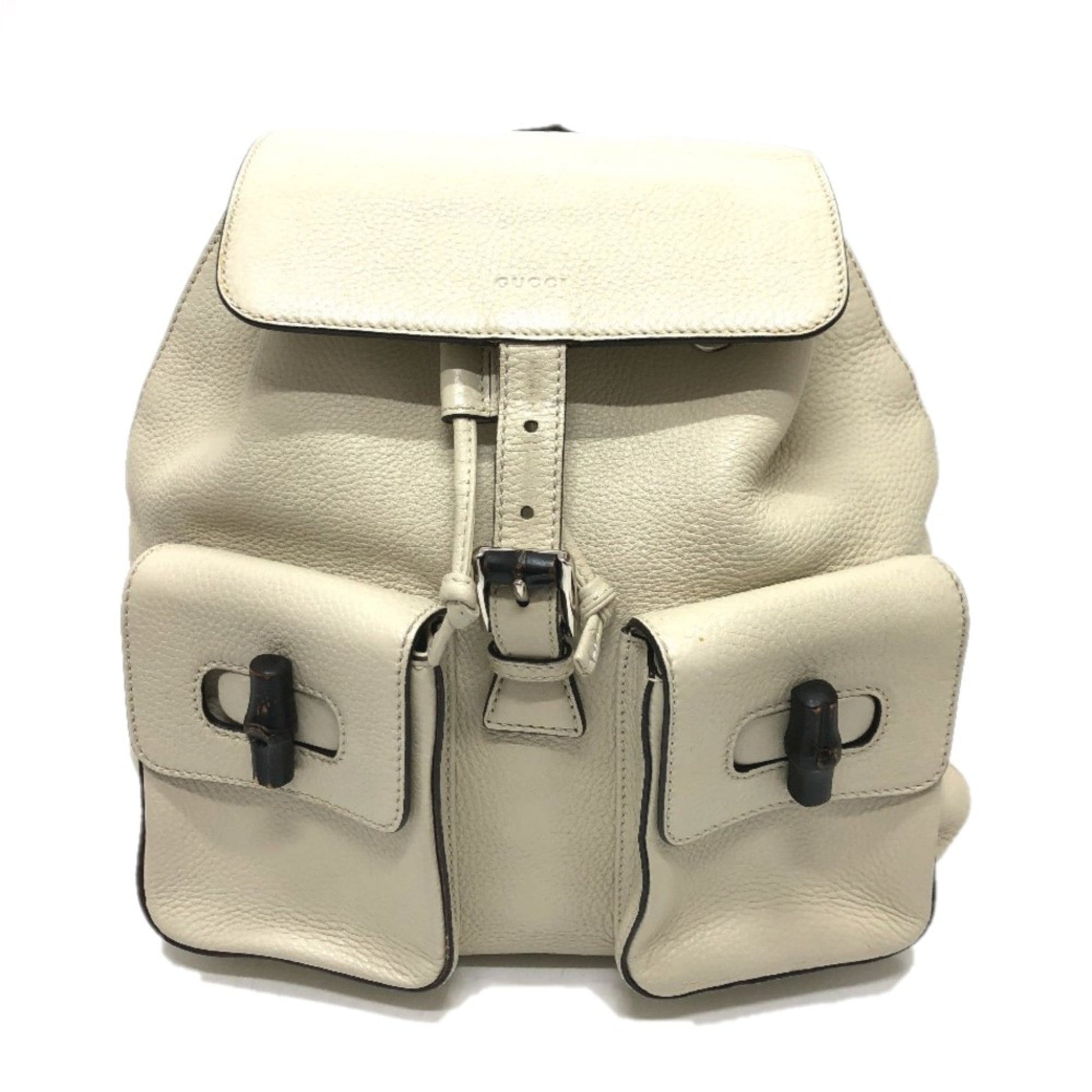 Gucci White Leather Backpack ()