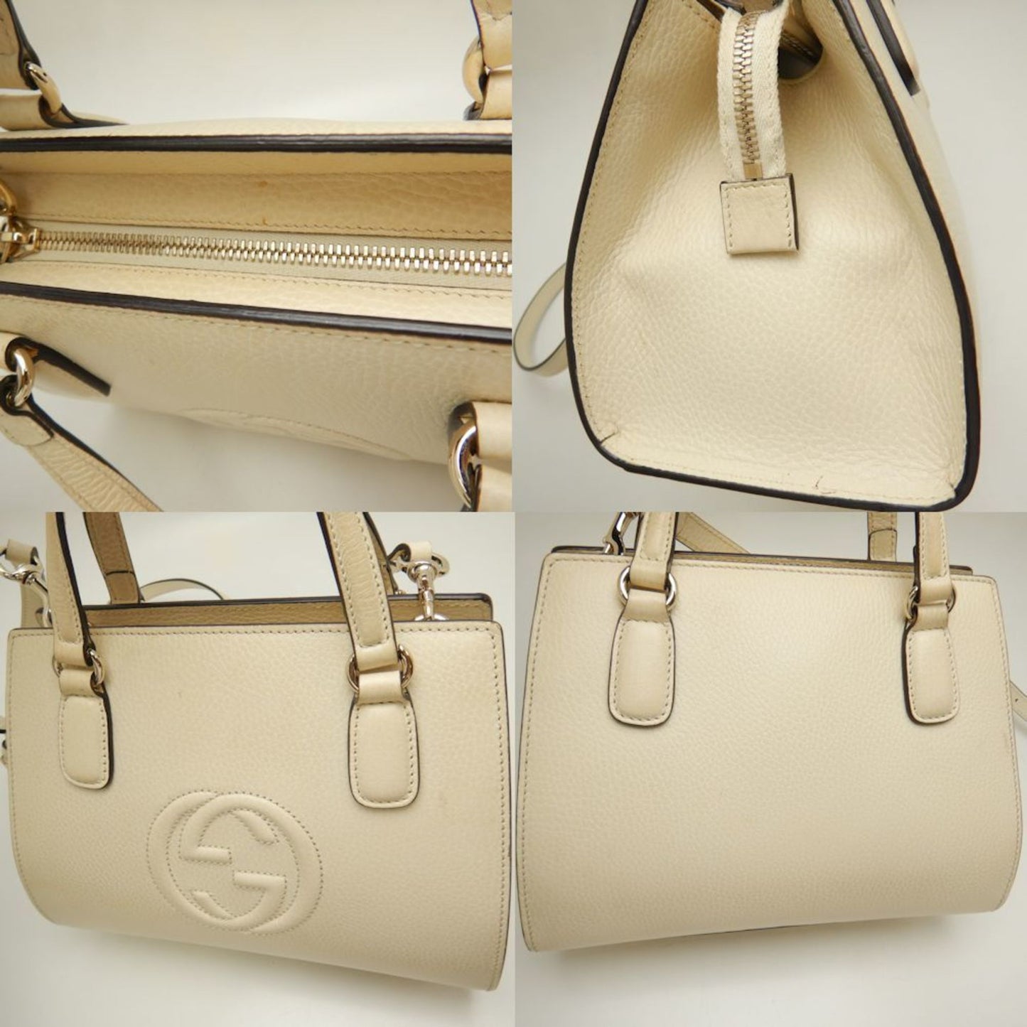 Gucci Ivory Leather Handbag