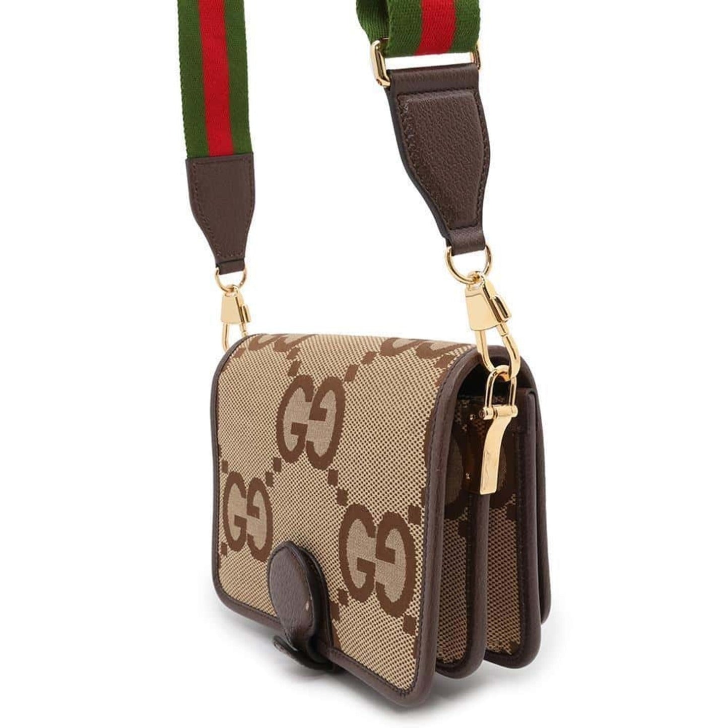 Gucci Brown Canvas Leather Shoulder Bag