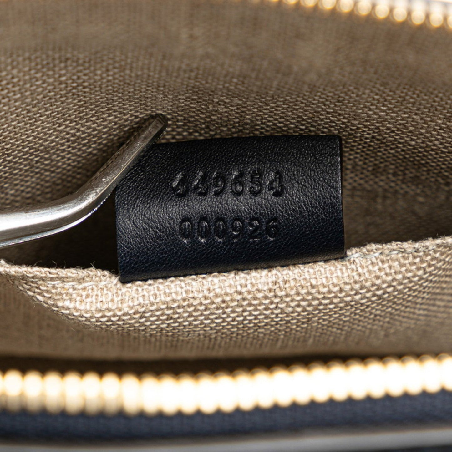 Gucci Gold Navy Leather Handbag Shoulder Bag