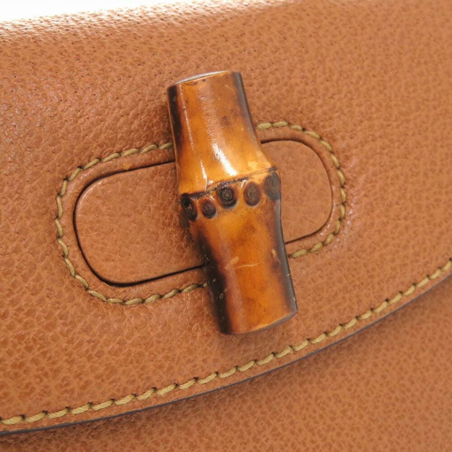 Gucci Brown Bamboo Leather Handbag