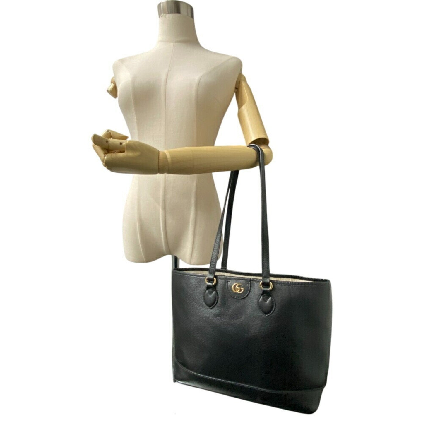 Gucci Black Leather Tote Bag