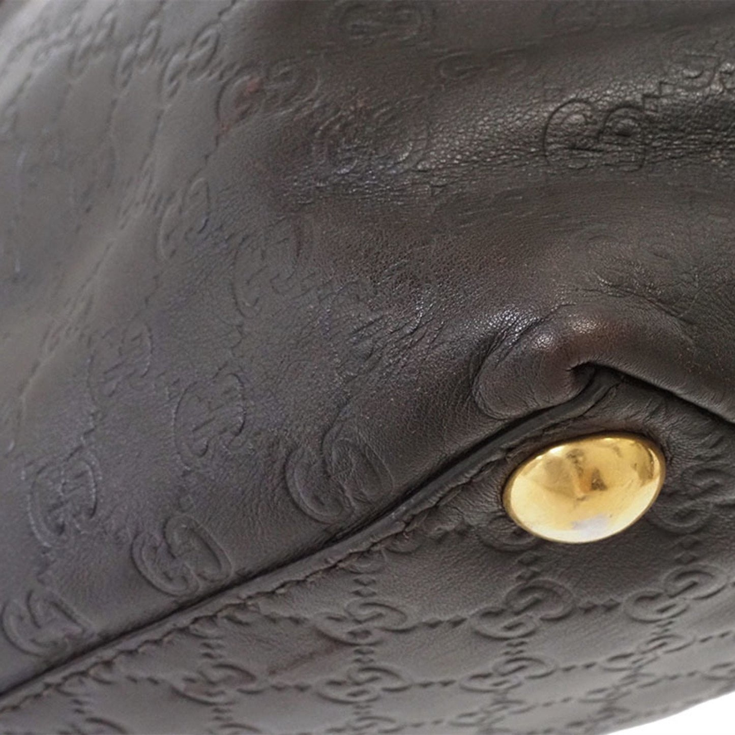 Gucci Guccissima Brown Leather Shoulder Bag Tote Bag