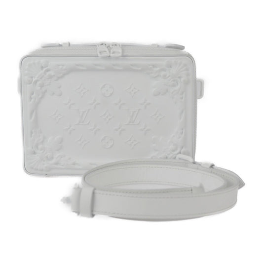 Louis Vuitton Blanc White Leather Handbag Shoulder Bag ()