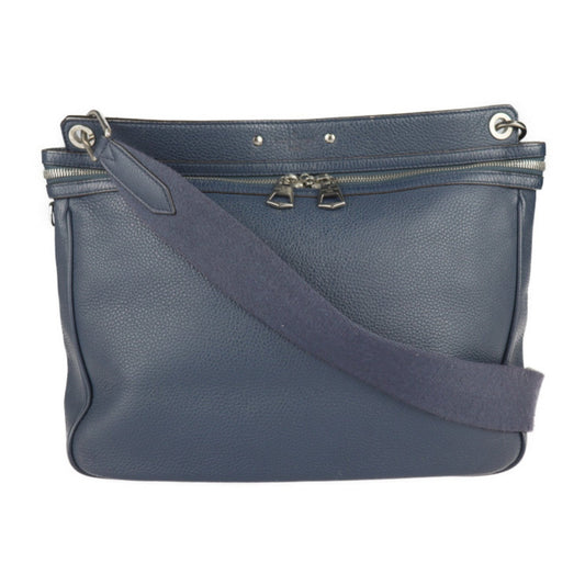 Louis Vuitton Navy Leather Messenger Bag Shoulder Bag ()