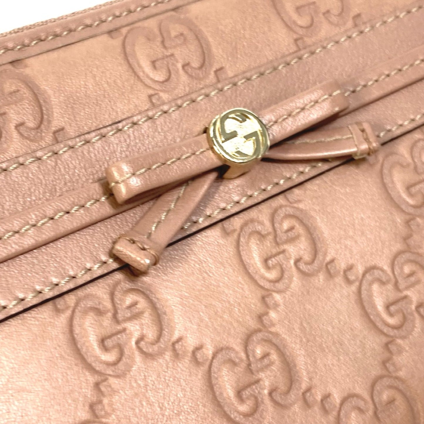 Gucci Pink Leather Long Wallet (Bi-Fold)