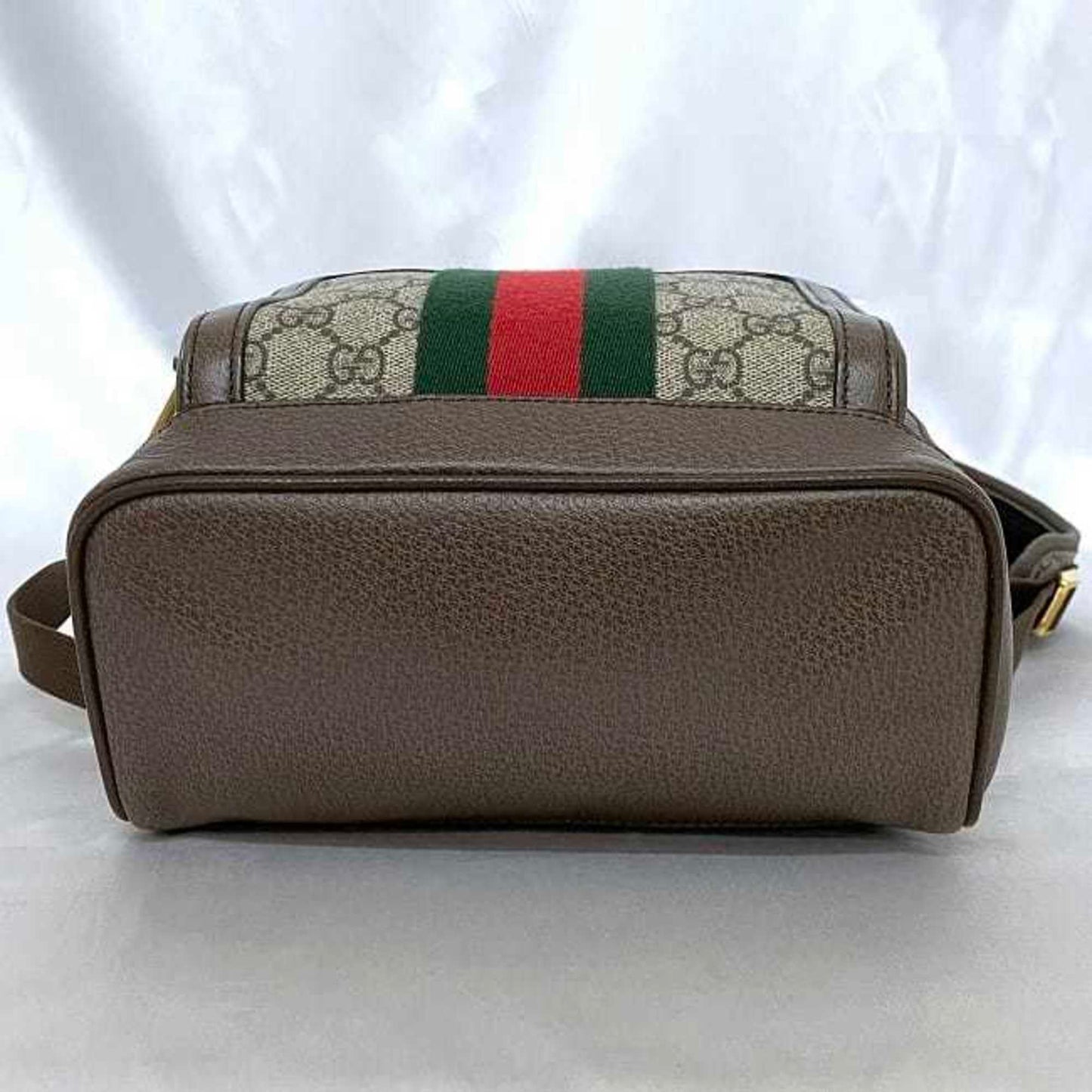 Gucci Beige Brown Green Red Color Pvc Leather Backpack