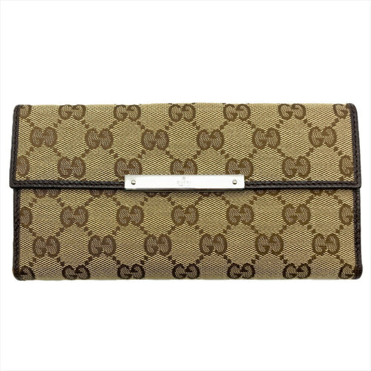 Gucci Beige Gg Canvas Long Wallet (Bi-Fold) ()