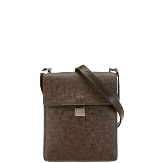 Louis Vuitton Brown Grizzly Leather Pochette Shoulder Bag ()