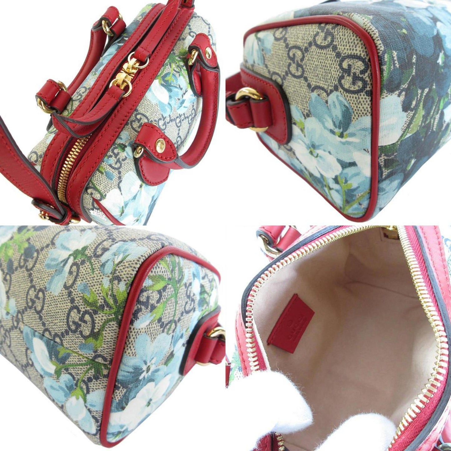Gucci Blue Red Color Pvc Leather Handbag Shoulder Bag